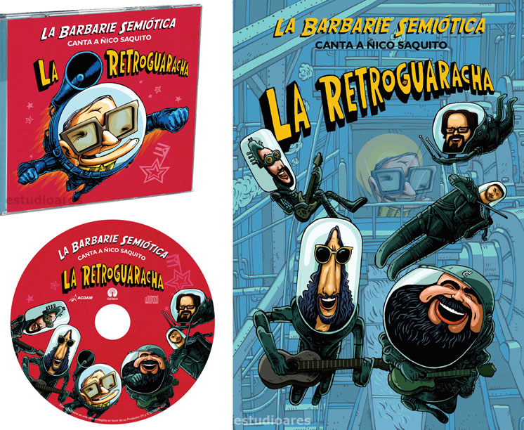 Ilustraciones para el disco de musica La Retroguaracha, Cuba 2021.