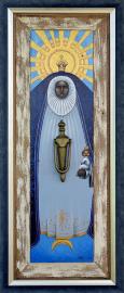 La virgen negra, acrilico y metal s/ madera, 2019.